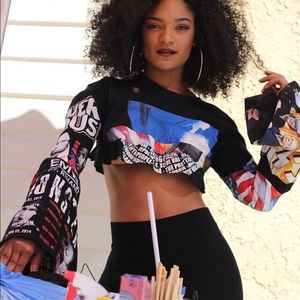 Host pick! Ucycled Tee bell crop by @kayceeapparel